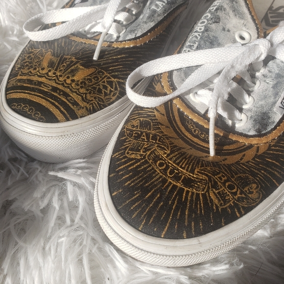 Hand Painted Fall Out Boy Cork Tree Vans - Picture 3 of 8